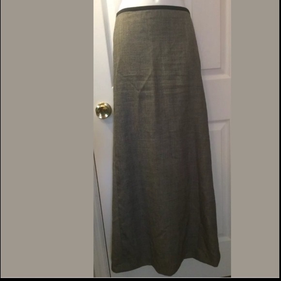 J.CREW 6T 100% Wool Maxi Skirt Gray Black Straight Tall Vintage - Picture 7 of 7